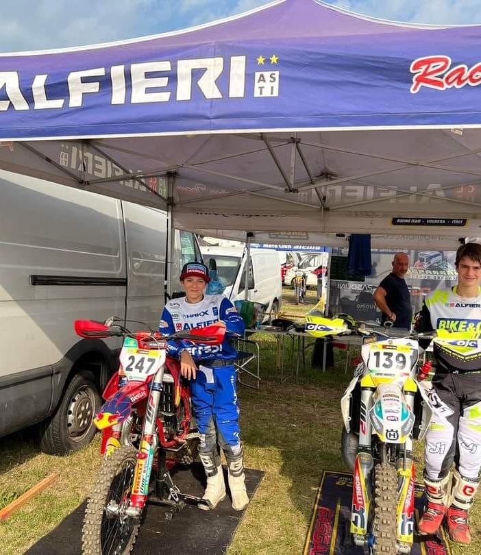I piloti Marco Orsi (125 mini) e Bartek Scarfello (Junior)