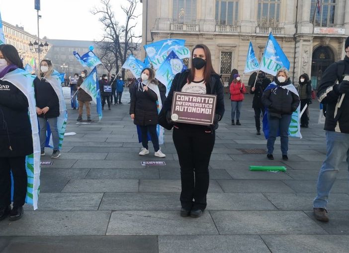 Alcune immagini della manifestazione torinese del Nursind