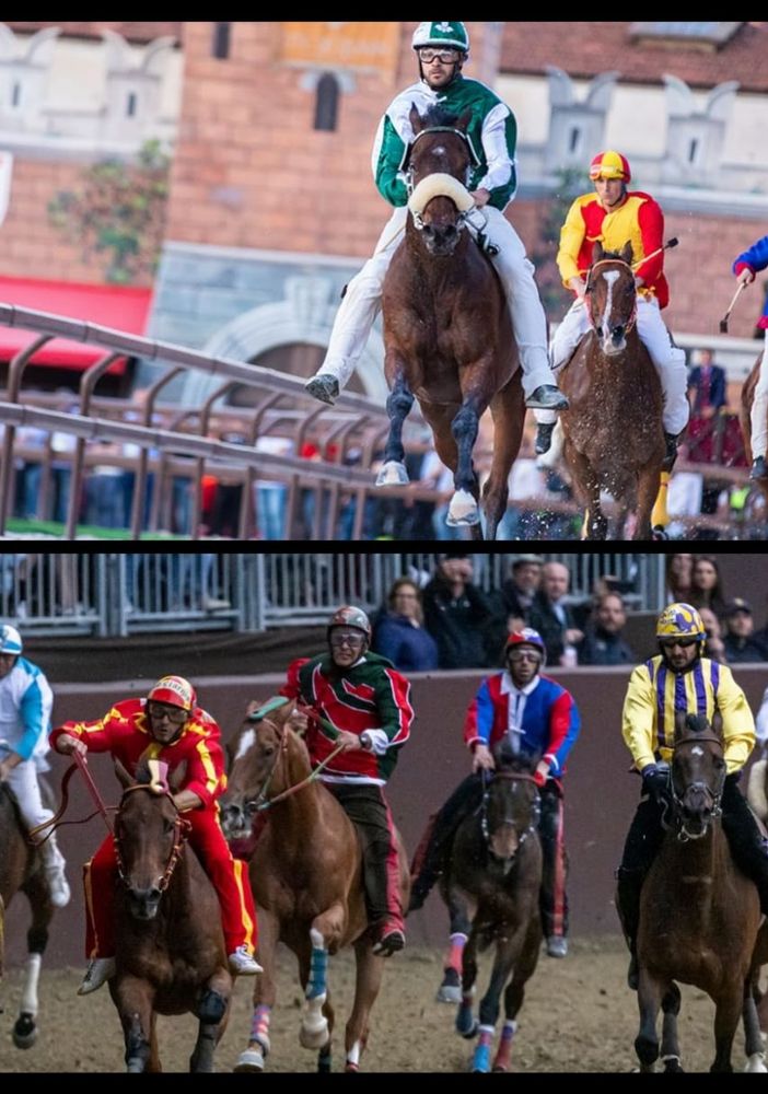 Il Palio di Legnano (sopra) e quello di Ferrara (sotto). (Le immagini sono dei rispettivi enti organizzatori)