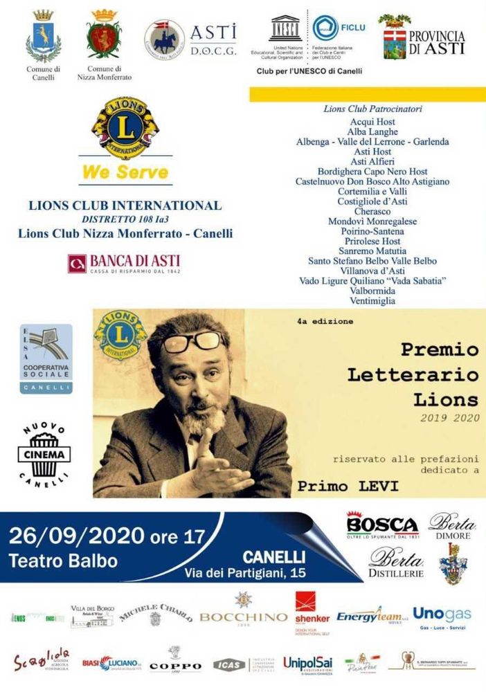 Ecco tutti i vincitori delle due sezioni del Premio Letterario Lions Club Nizza-Canelli