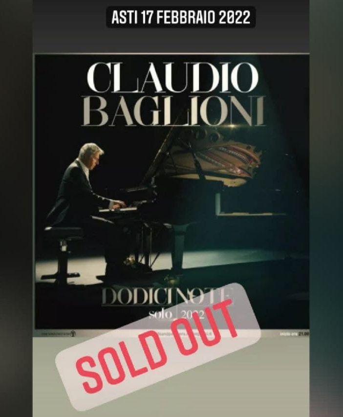 Locandina concerto Cladio Baglioni: biglietti già sold out