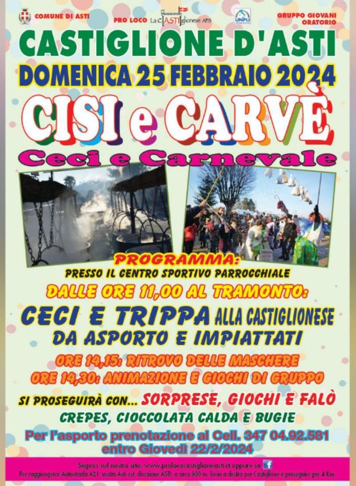 Dopo il rinvio per maltempo, torna domenica 25 febbraio a Castiglione &quot;Cisi a Carvè&quot;
