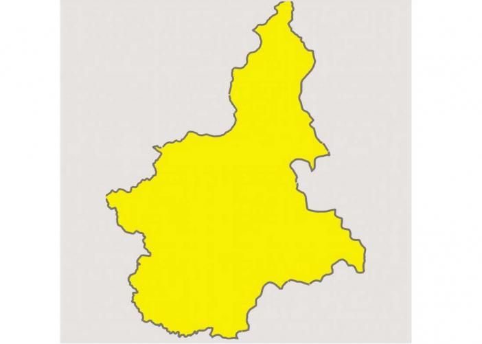 Cartina Piemonte in giallo