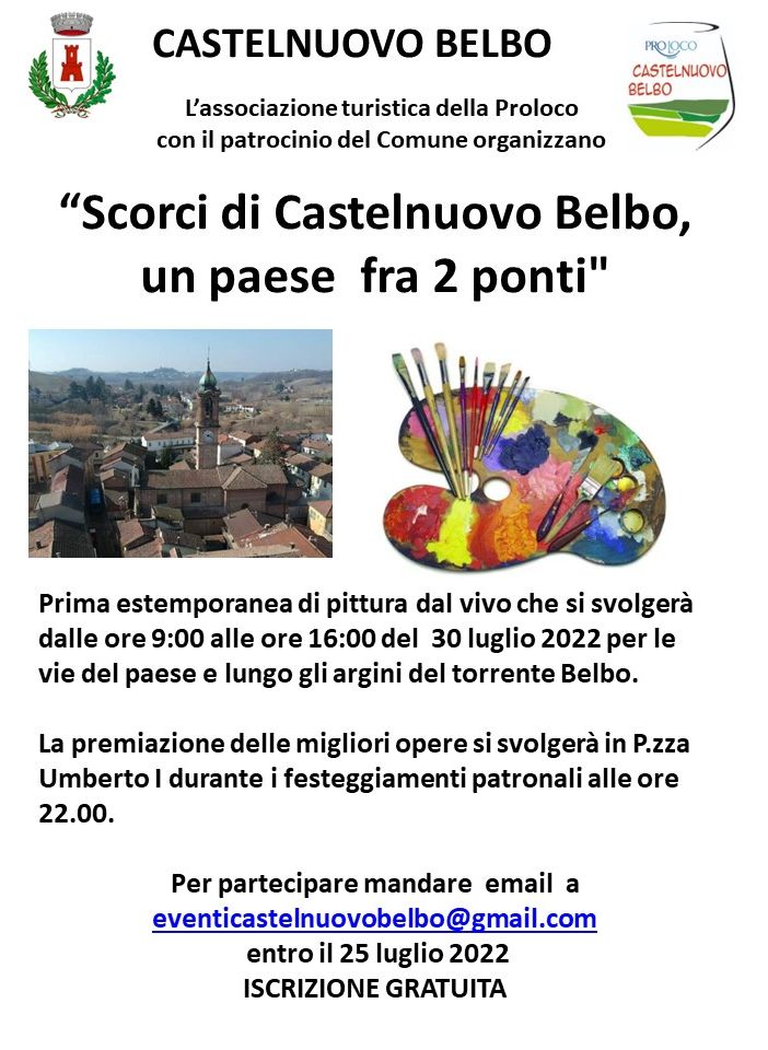“Scorci di Castelnuovo Belbo, un paese fra 2 ponti&quot; il 30 luglio