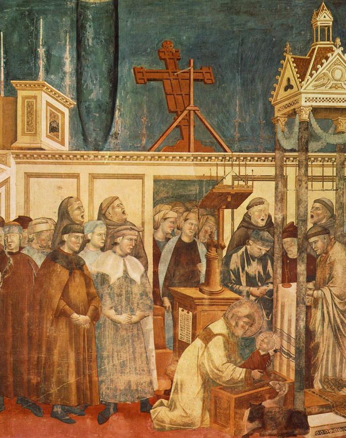 Giotto, &quot;Il presepe di Greccio&quot; - affresco, Basilica Superiore di Assisi