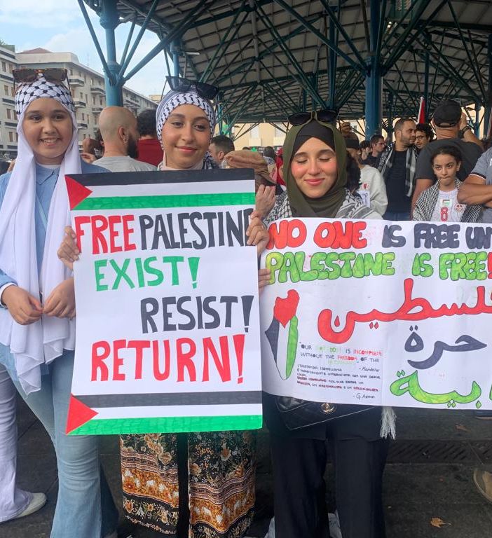Un'immagine dei cortei pro Palestina a Torino nelle scorse settimane