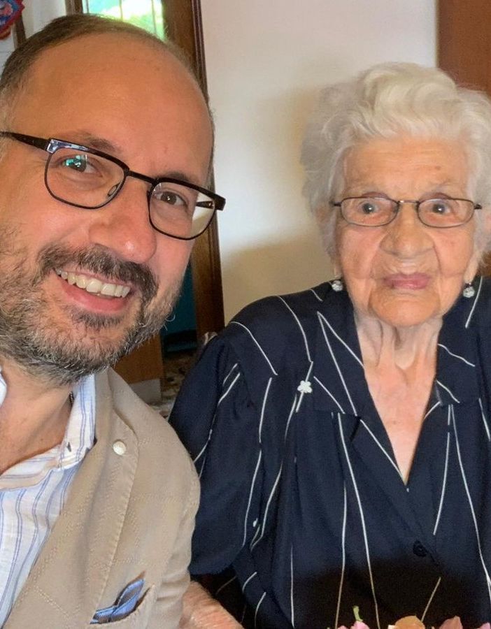 Maurizio Rasero in un selfie con Teresina
