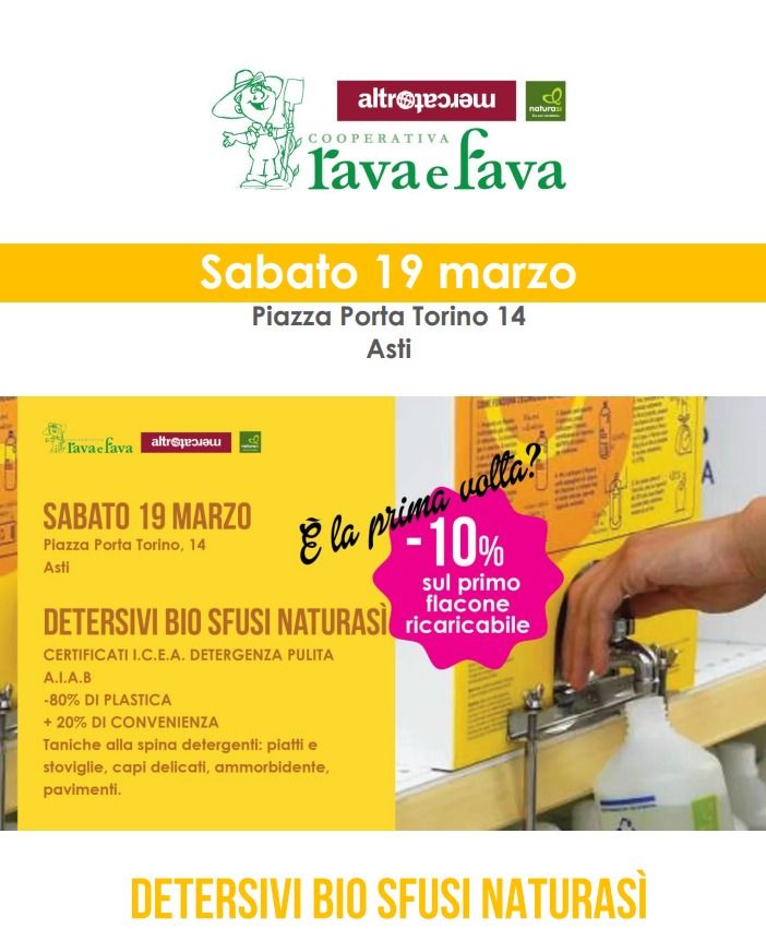 Sabato 19 marzo al NaturaSì di Asti torna il progetto Plastic free -Zero rifiuti
