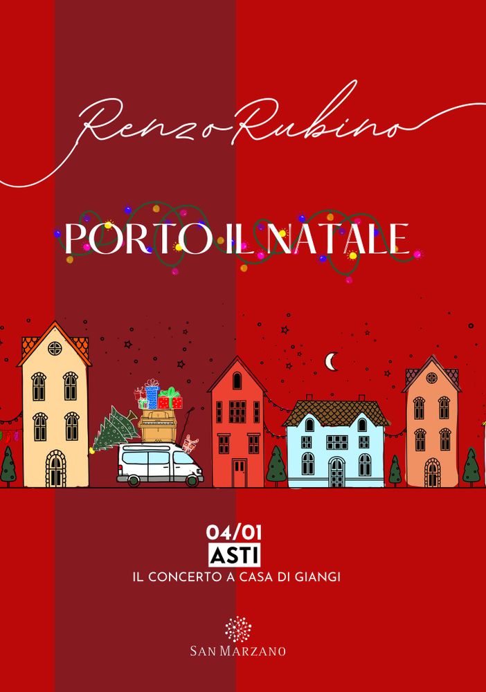 &quot;Porto il Natale&quot;: il tour natalizio del cantautore Renzo Rubino fa tappa nell'Astigiano