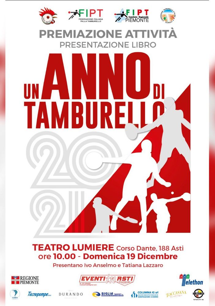 Tamburello: al Lumière di Asti la premiazione dell'attività 2021