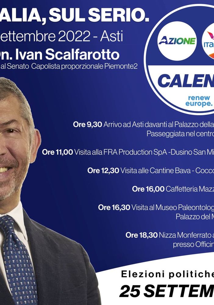 La locandina della giornata astigiana dell'On. Scalfarotto