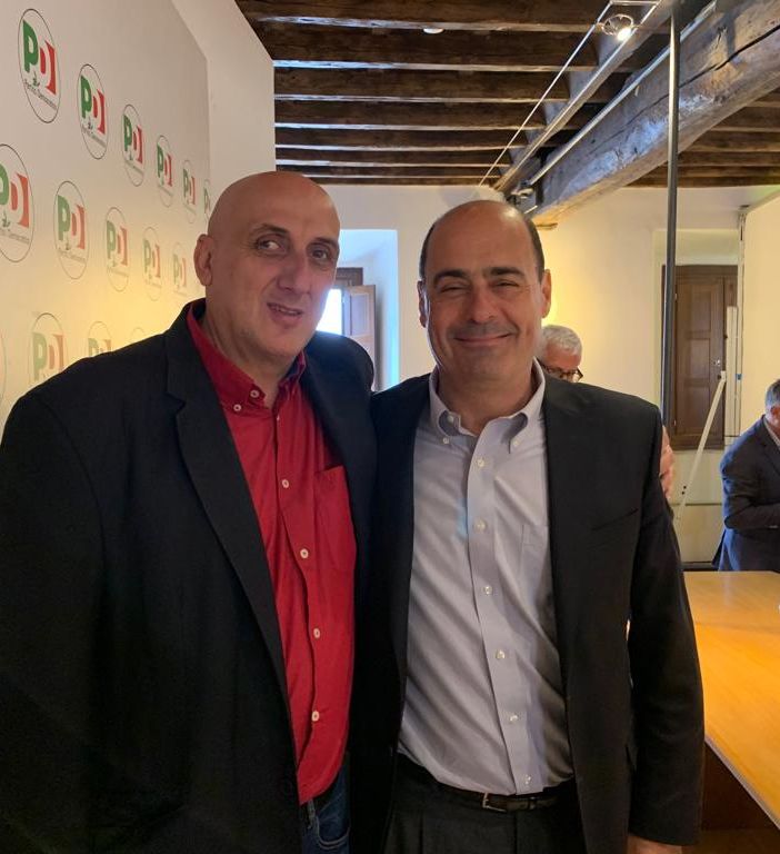 Piero Vercelli con Nicola Zingaretti