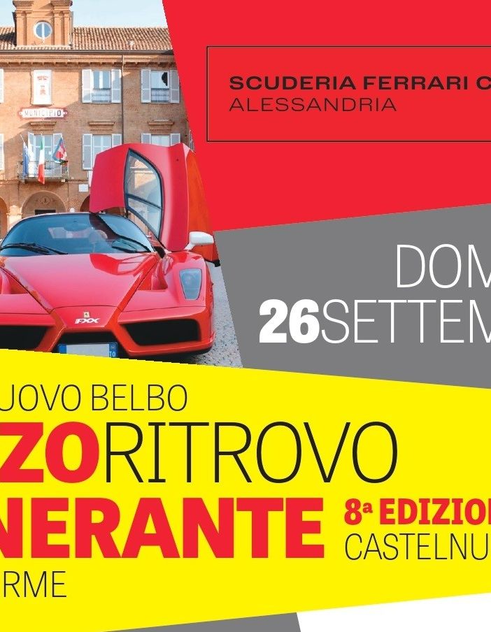 A Castelnuovo Belbo arrivano le Ferrari. Giro per le colline e arrivo ad Acqui Terme