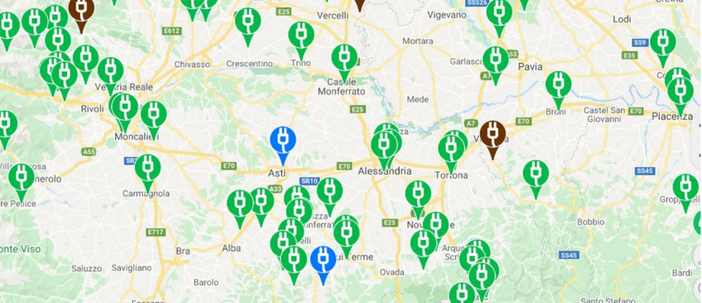 La mappa delle colonnine