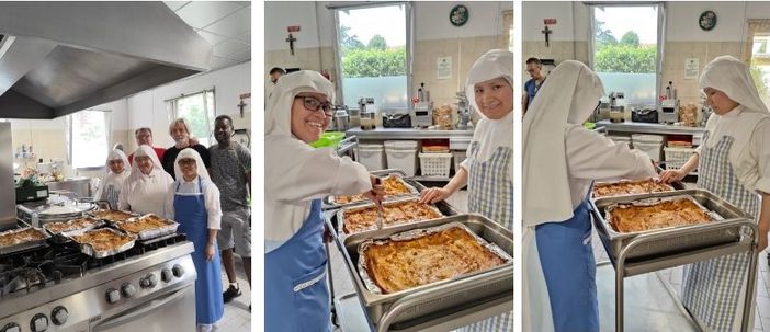 Nelle foto Marco Pieri (oresidente Cooperativa Argo – Trattoria Villa Quaglina) con Demba Nelle foto Marco Pieri (oresidente Cooperativa Argo – Trattoria Villa Quaglina) con Demba