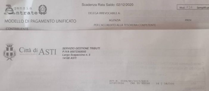 Ad Asti in distribuzione gli avvisi per la terza rata 2020 della Tari. Per il saldo vengono conteggiati i versamenti precedenti