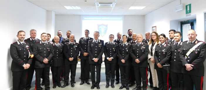 Il generale di Corpo d'armata, Andrea Rispoli, in visita ai comandi carabinieri forestali di Asti e Alessandria