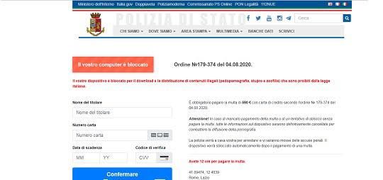 “Il tuo computer è bloccato”: tentativo di estorsione con sito falso della Polizia di Stato