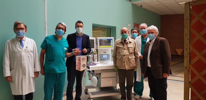 Il Commissario dell'ASL AT Giovanni Messori Ioli ed  Alessandro Bianchi, Direttore della Rianimazione, il presidente Carlo Alberto Goria, Luigi Gentile, Direttore SC Diabetologia, Gino Montalcini. Paolo Pisani, Direttore SC ORL, Vincenzo Torchia, Coordinatore Infermieristico