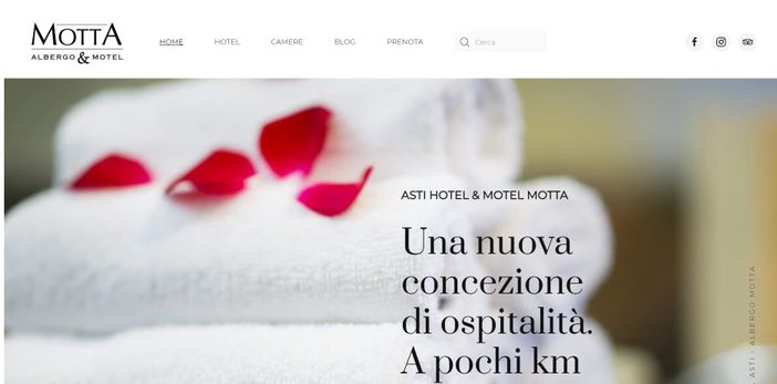 L'home page dell'Albergo Motta