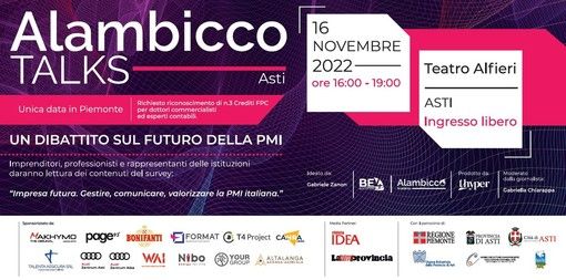 Oltre 400 imprenditori questo pomeriggio all'Alfieri per l'unica tappa piemontese di "Alambicco Talks" Oltre 400 imprenditori questo pomeriggio all'Alfieri per l'unica tappa piemontese di "Alambicco Talks"