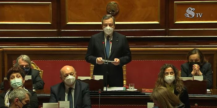 Il premier Draghi in Senato Il premier Draghi in Senato