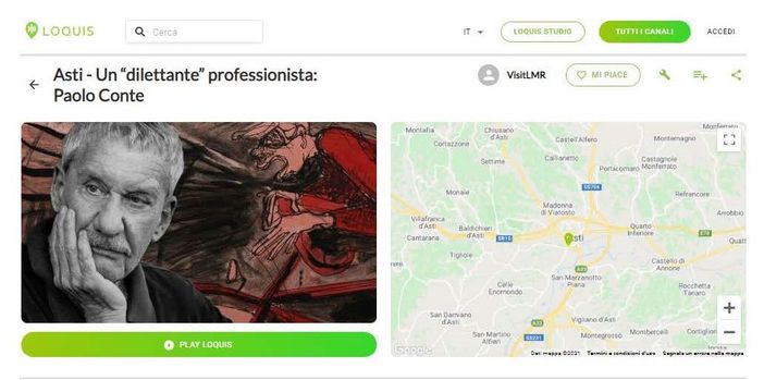 La scheda dedicata a Paolo Conte sul nuovo canale Visit LMR, The Home of BuonVivere La scheda dedicata a Paolo Conte sul nuovo canale Visit LMR, The Home of BuonVivere