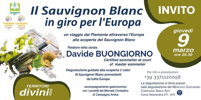 Il 9 marzo all'EnotecAmica “Il Sauvignon Blanc in giro per l’Europa” Il 9 marzo all'EnotecAmica “Il Sauvignon Blanc in giro per l’Europa”