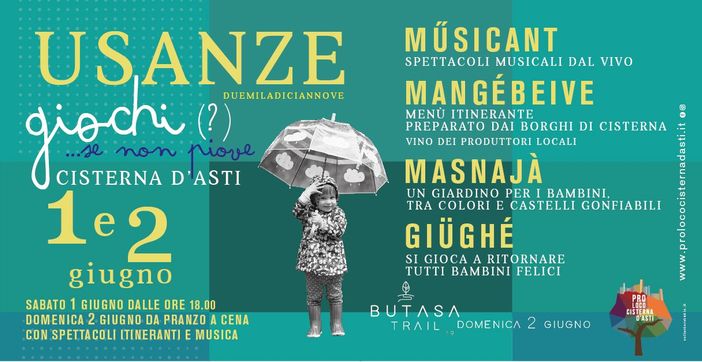 Cisterna d'Asti propone i "Giochi" sotto il Castello con Usanze 2019 Cisterna d'Asti propone i "Giochi" sotto il Castello con Usanze 2019