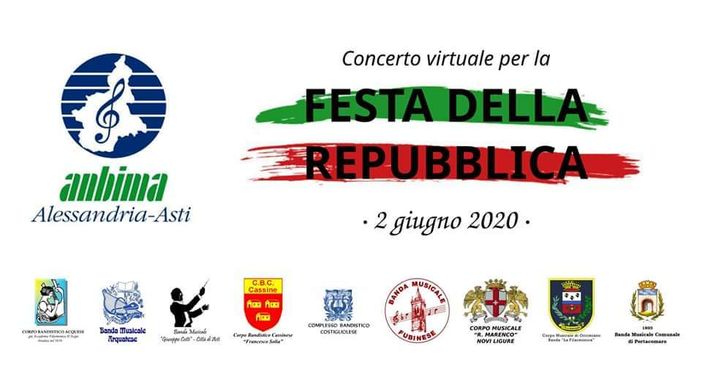 Anche tre bande musicali astigiane parteciperanno ad un concerto ‘virtuale’ per la Festa della Repubblica