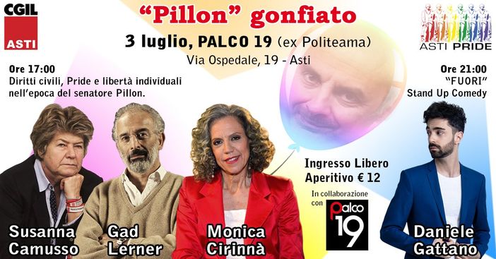 Gad Lerner, Susanna Camusso e Monica Cirinnà ad Asti per discutere di diritti e pari opportunità Gad Lerner, Susanna Camusso e Monica Cirinnà ad Asti per discutere di diritti e pari opportunità