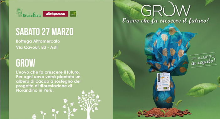 Sabato 27 marzo una giornata speciale alla Bottega Rava e Fava per l'uovo Grow