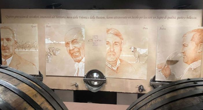 Disegno realizzato dal pittore Massimo Ricci in occasione dei cent'anni della cantina