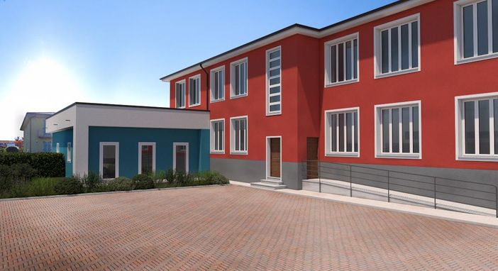 Il rendering della futura mensa Il rendering della futura mensa