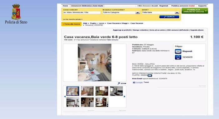 Truffe delle "case vacanza". Molte le segnalazioni alla Polizia Postale di Asti Truffe delle "case vacanza". Molte le segnalazioni alla Polizia Postale di Asti