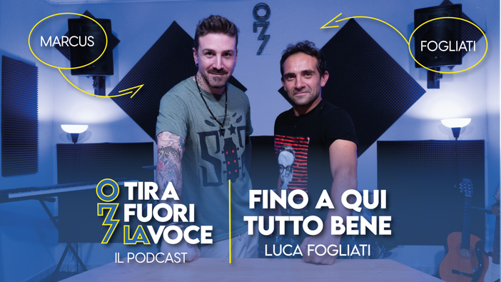 Da sx: Marco Malusa con Luca Fogliati, in studio di registrazione
