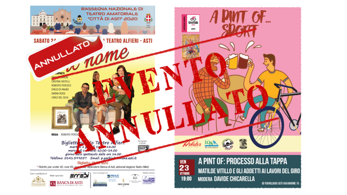 Nuovi annullamenti di eventi in ottemperanza delle norme anti Covid Nuovi annullamenti di eventi in ottemperanza delle norme anti Covid