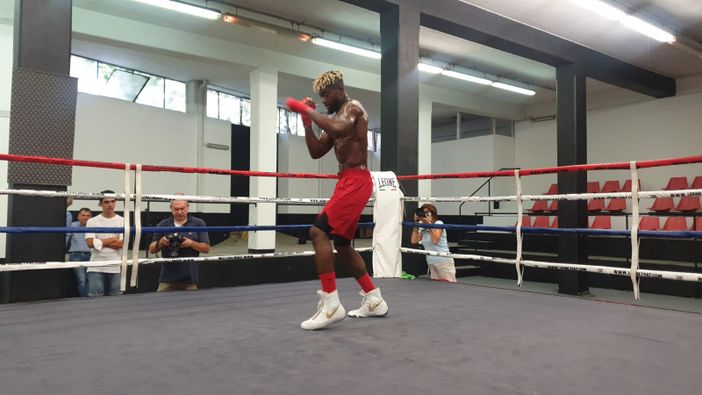 Etinosa Oliha ritratto durante un allenamento Etinosa Oliha ritratto durante un allenamento