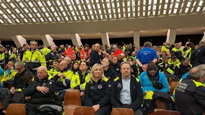 La Protezione Civile Piemonte all'udienza di fine Giubileo con il Papa