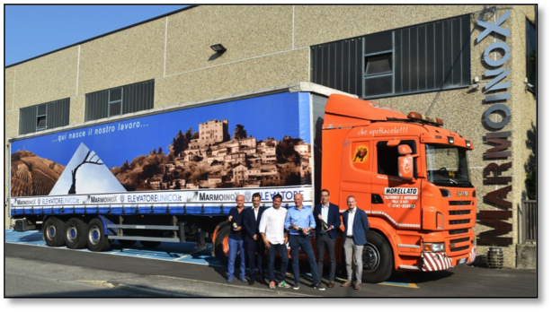 Da sinistra Paolo Gandolfo (assessore alle Attività produttive), Marco Gabusi (assessore Regionale ai Trasporti), Roberto e Paolo Marmo, il sindaco di Canelli Paolo Lanzavecchia, l’assessore alle Manifestazioni Giovanni Bocchino. Da sinistra Paolo Gandolfo (assessore alle Attività produttive), Marco Gabusi (assessore Regionale ai Trasporti), Roberto e Paolo Marmo, il sindaco di Canelli Paolo Lanzavecchia, l’assessore alle Manifestazioni Giovanni Bocchino.