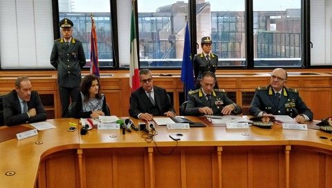 Un momento della conferenza stampa di questa mattina