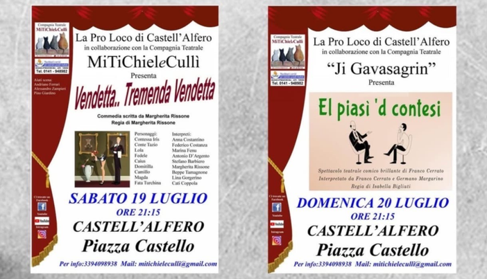 Le locandine dei due spettacoli