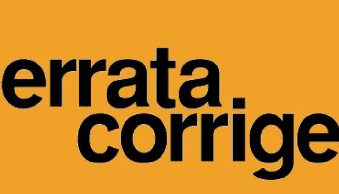 Errata corrige articolo di cronaca Errata corrige articolo di cronaca