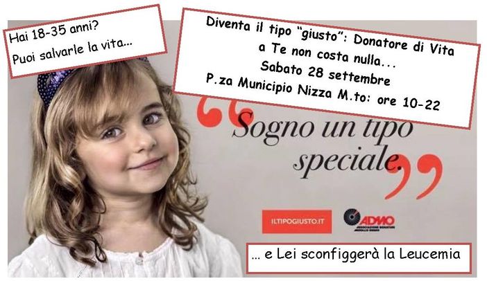 "Cerchiamo il tipo giusto!" e "RingraziADMO!" scendono in piazza a Nizza Monferrato contro la leucemia "Cerchiamo il tipo giusto!" e "RingraziADMO!" scendono in piazza a Nizza Monferrato contro la leucemia