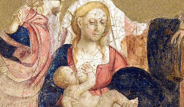 Madonna del Latte nell'affresco attribuito a Gandolfino