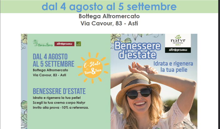 Alla Rava e Fava continua il 'Benessere d'Estate'. Focus sulla cosmesi naturale per il corpo