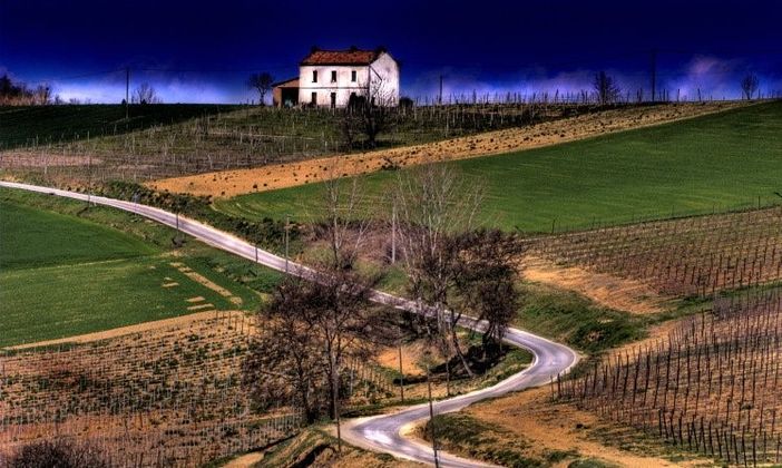 Un panorama delle colline monferrine, Patrimonio Unesco, realizzato da Vittorio Ubertone-400 ASA Un panorama delle colline monferrine, Patrimonio Unesco, realizzato da Vittorio Ubertone-400 ASA