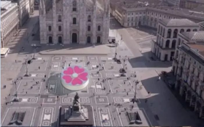 Fotomontaggio padiglione primula di Boeri in piazza del Duomo