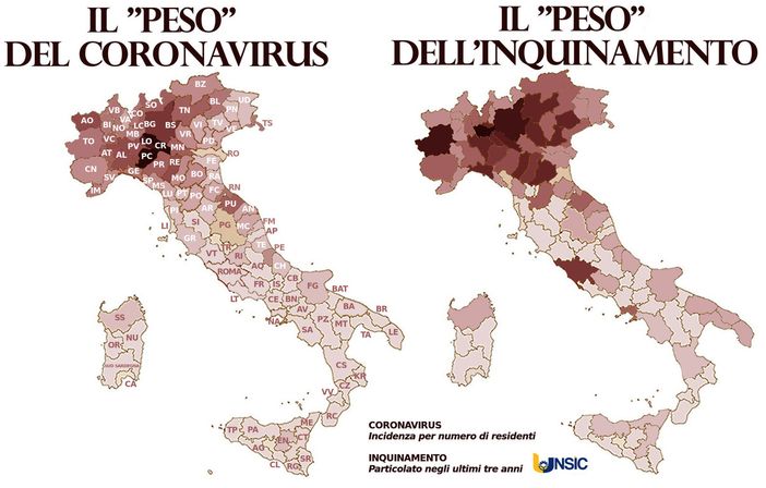 Inquinamento e Covid-19, potrebbe esserci un collegamento? Un'indagine dell'UNSIC, sindacato imprenditori e coltivatori, ne discute a livello nazionale Inquinamento e Covid-19, potrebbe esserci un collegamento? Un'indagine dell'UNSIC, sindacato imprenditori e coltivatori, ne discute a livello nazionale