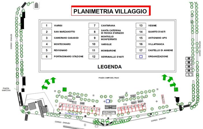 La planimetria con la dislocazione delle Pro loco
